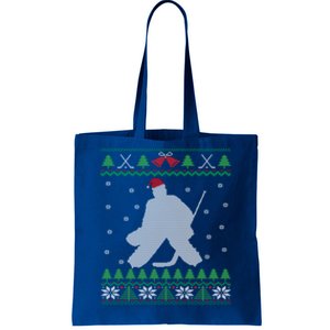 Ice Hockey Goalie And Goaltending Ugly Christmas Gift Tote Bag