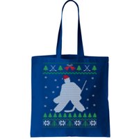 Ice Hockey Goalie And Goaltending Ugly Christmas Gift Tote Bag