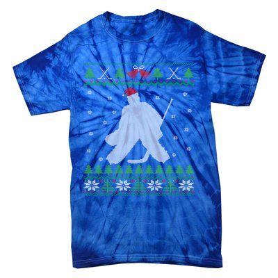 Ice Hockey Goalie And Goaltending Ugly Christmas Gift Tie-Dye T-Shirt