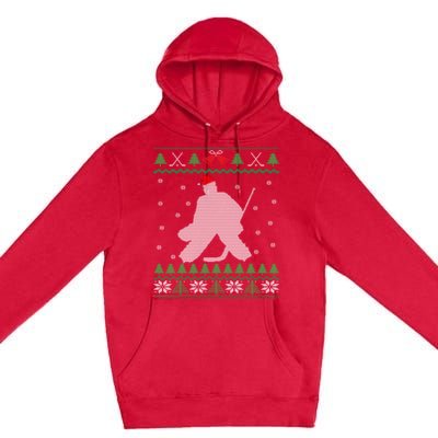 Ice Hockey Goalie And Goaltending Ugly Christmas Gift Premium Pullover Hoodie