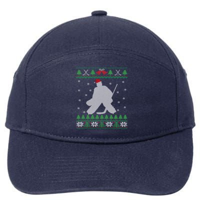 Ice Hockey Goalie And Goaltending Ugly Christmas Gift 7-Panel Snapback Hat