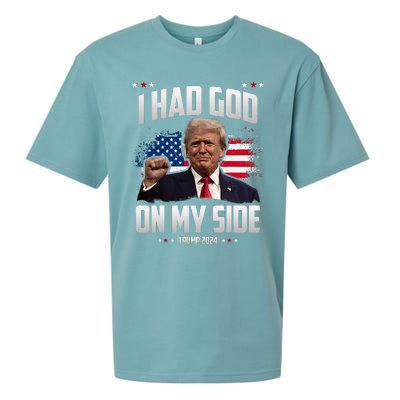 I Had God On My Side Trump 2024 Sueded Cloud Jersey T-Shirt