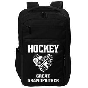 Ice Hockey Great Grandfather Love Heart Game Day Sports Fun Gift Impact Tech Backpack