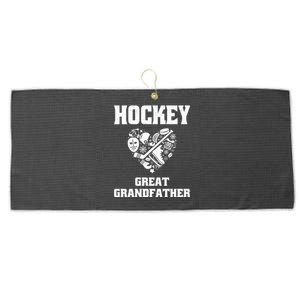 Ice Hockey Great Grandfather Love Heart Game Day Sports Fun Gift Large Microfiber Waffle Golf Towel