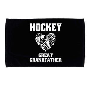 Ice Hockey Great Grandfather Love Heart Game Day Sports Fun Gift Microfiber Hand Towel