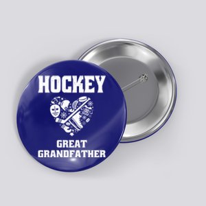 Ice Hockey Great Grandfather Love Heart Game Day Sports Fun Gift Button