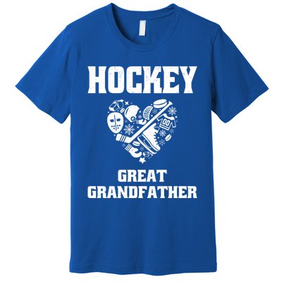 Ice Hockey Great Grandfather Love Heart Game Day Sports Fun Gift Premium T-Shirt