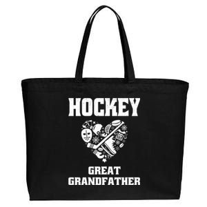 Ice Hockey Great Grandfather Love Heart Game Day Sports Fun Gift Cotton Canvas Jumbo Tote