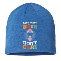 Ice Hockey Goaltender Helmet Hair Dont Care Funny Gift Sustainable Beanie