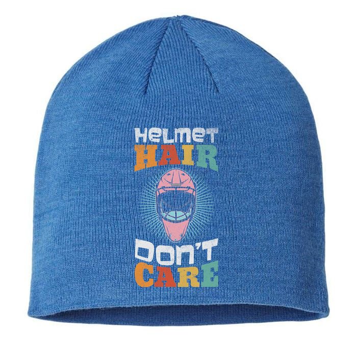 Ice Hockey Goaltender Helmet Hair Dont Care Funny Gift Sustainable Beanie