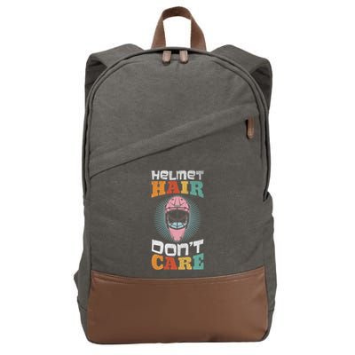 Ice Hockey Goaltender Helmet Hair Dont Care Funny Gift Cotton Canvas Backpack