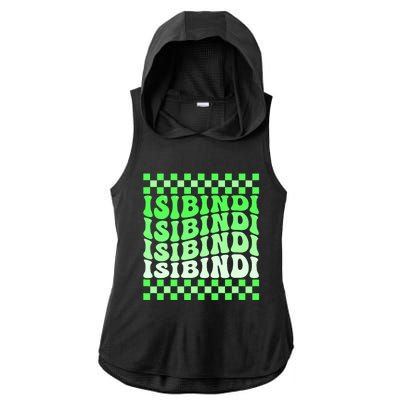 Isibindi House Green Retro Groovy Social Psychology Isibindi Ladies PosiCharge Tri-Blend Wicking Draft Hoodie Tank