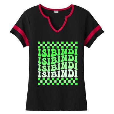 Isibindi House Green Retro Groovy Social Psychology Isibindi Ladies Halftime Notch Neck Tee