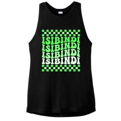 Isibindi House Green Retro Groovy Social Psychology Isibindi Ladies PosiCharge Tri-Blend Wicking Tank