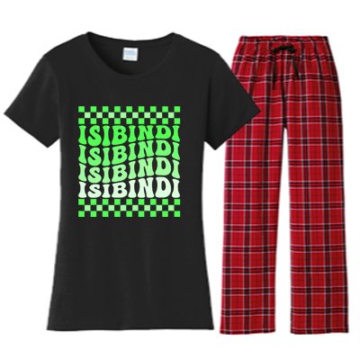 Isibindi House Green Retro Groovy Social Psychology Isibindi Women's Flannel Pajama Set