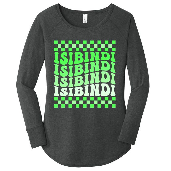 Isibindi House Green Retro Groovy Social Psychology Isibindi Women's Perfect Tri Tunic Long Sleeve Shirt