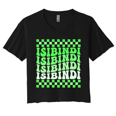 Isibindi House Green Retro Groovy Social Psychology Isibindi Women's Crop Top Tee