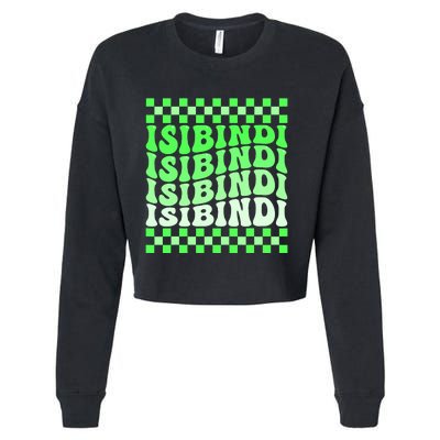 Isibindi House Green Retro Groovy Social Psychology Isibindi Cropped Pullover Crew