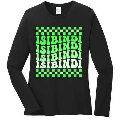 Isibindi House Green Retro Groovy Social Psychology Isibindi Ladies Long Sleeve Shirt