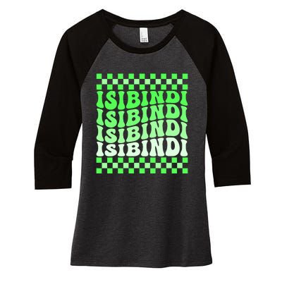 Isibindi House Green Retro Groovy Social Psychology Isibindi Women's Tri-Blend 3/4-Sleeve Raglan Shirt