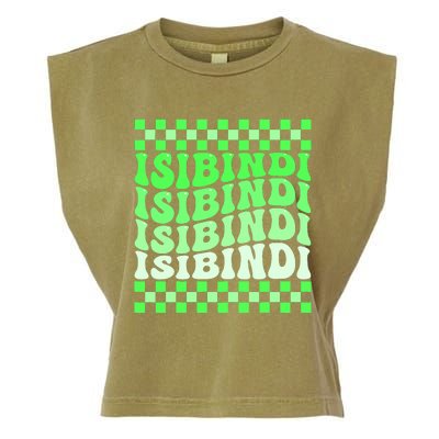 Isibindi House Green Retro Groovy Social Psychology Isibindi Garment-Dyed Women's Muscle Tee