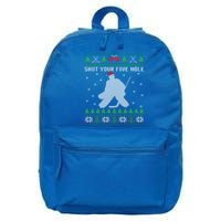 Ice Hockey Goalkeeper Ugly Christmas Shut Your Five Hole Gift 16 in Basic Backpack