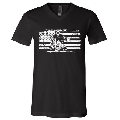 Ice Hockey Goalie V-Neck T-Shirt