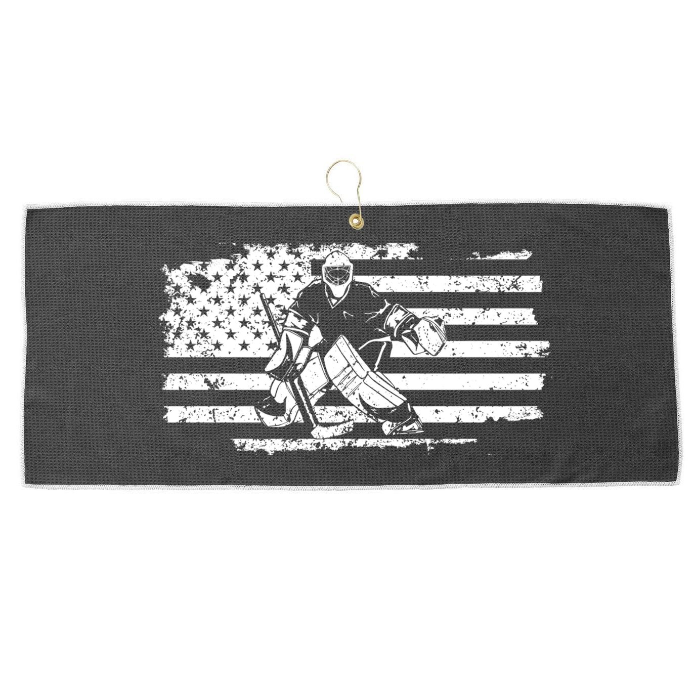 Ice Hockey Goalie Large Microfiber Waffle Golf Towel
