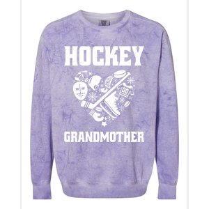 Ice Hockey Grandmother Love Heart Game Day Winter Sports Fun Meaningful Gift Colorblast Crewneck Sweatshirt