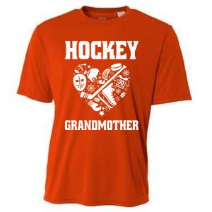 Ice Hockey Grandmother Love Heart Game Day Winter Sports Fun Meaningful Gift Cooling Performance Crew T-Shirt