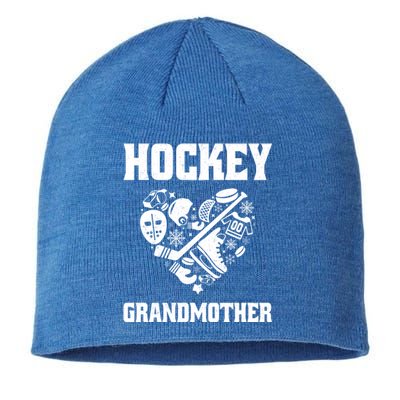 Ice Hockey Grandmother Love Heart Game Day Winter Sports Fun Meaningful Gift Sustainable Beanie