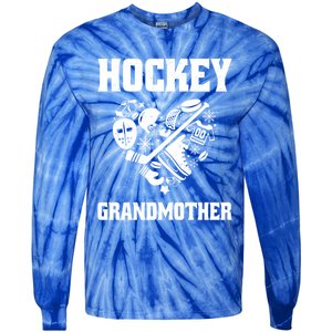 Ice Hockey Grandmother Love Heart Game Day Winter Sports Fun Meaningful Gift Tie-Dye Long Sleeve Shirt