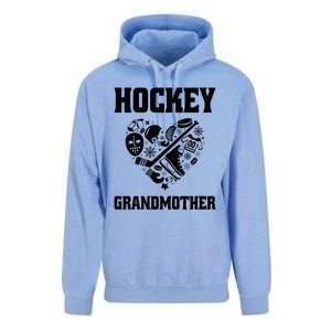 Ice Hockey Grandmother Love Heart Game Day Winter Sports Fun Meaningful Gift Unisex Surf Hoodie