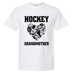 Ice Hockey Grandmother Love Heart Game Day Winter Sports Fun Meaningful Gift Garment-Dyed Heavyweight T-Shirt