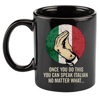Italian Hand Gesture Italian Flag 11oz C Handle Ceramic Mug