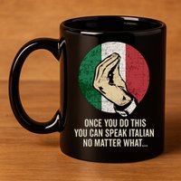 Italian Hand Gesture Italian Flag 11oz C Handle Ceramic Mug