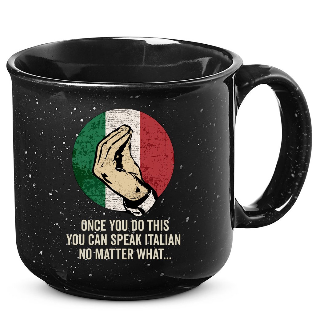 Italian Hand Gesture Italian Flag 15oz Campfire Ceramic Mug
