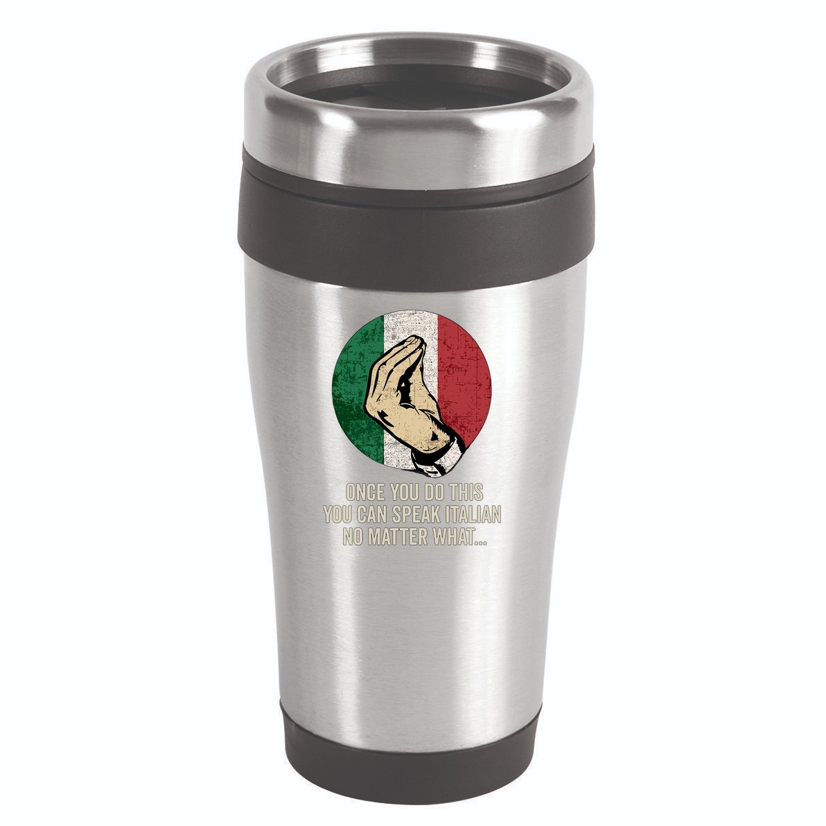 Italian Hand Gesture Italian Flag 16oz Travel Tumbler