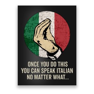 Italian Hand Gesture Italian Flag Poster