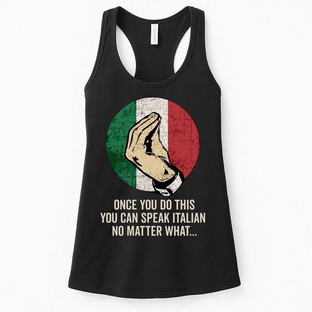 Italian Hand Gesture Italian Flag Womens Tank Top