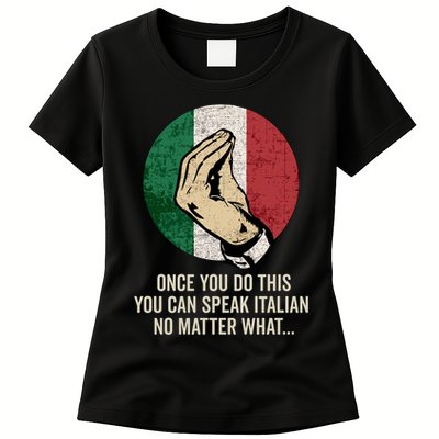 Italian Hand Gesture Italian Flag Womens T-Shirt