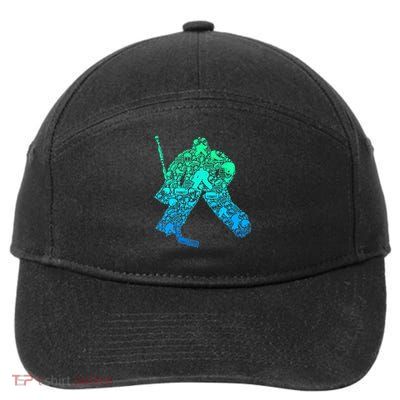 Ice Hockey Goalie Hockey Player 7-Panel Snapback Hat