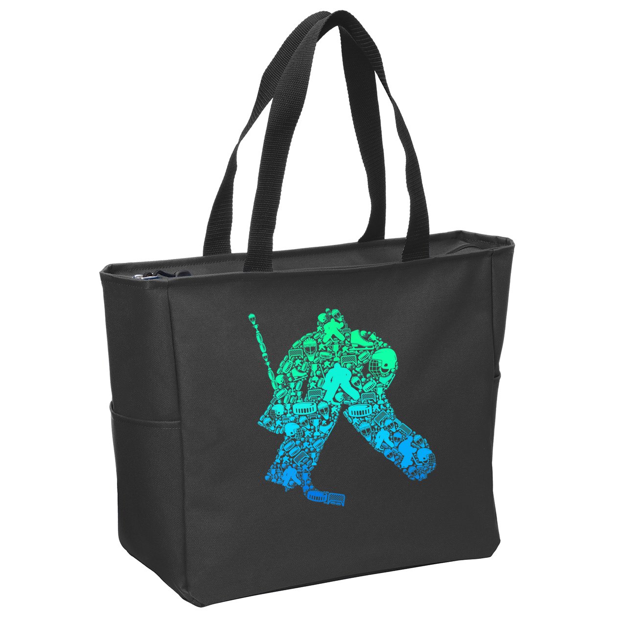 Ice Hockey Goalie Hockey Player Zip Tote Bag