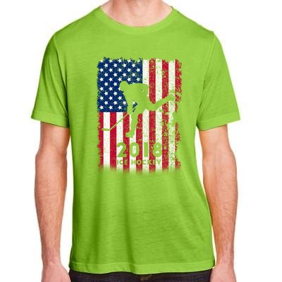 Ice Hockey Gift Usa American Flag 2018 Adult ChromaSoft Performance T-Shirt