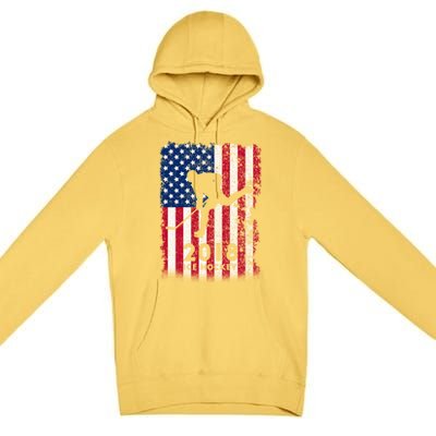 Ice Hockey Gift Usa American Flag 2018 Premium Pullover Hoodie