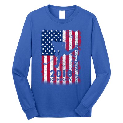 Ice Hockey Gift Usa American Flag 2018 Long Sleeve Shirt