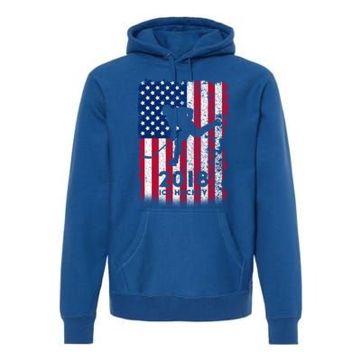 Ice Hockey Gift Usa American Flag 2018 Premium Hoodie