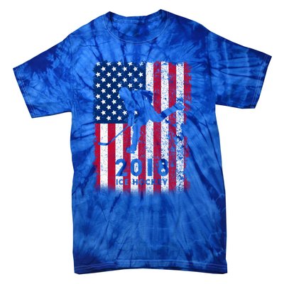 Ice Hockey Gift Usa American Flag 2018 Tie-Dye T-Shirt