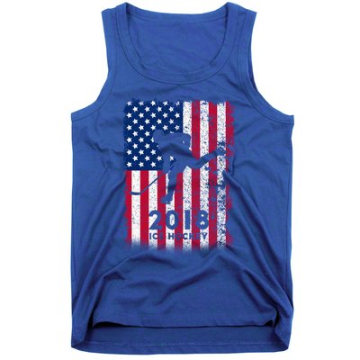 Ice Hockey Gift Usa American Flag 2018 Tank Top