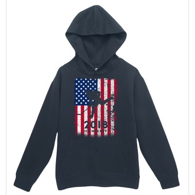 Ice Hockey Gift Usa American Flag 2018 Urban Pullover Hoodie